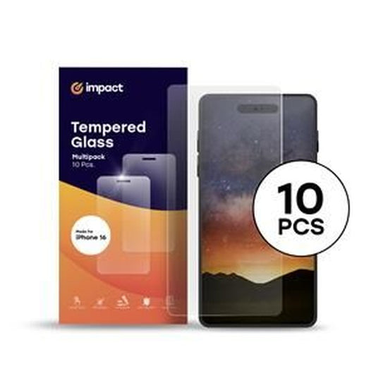 Tempered Glass (clear) Multipack (10 pcs), for iPhone 14/13/13 Pro/17e/16e